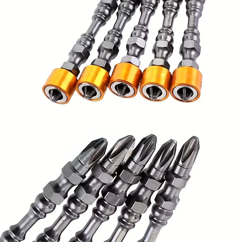 1/5pcs 65mm/110mm Screwdriver Bit Set Phillips Double Head PH2 Magnetic Bits 1/4\'\' Hex Shank D1 Steel For Electric Screw Driver