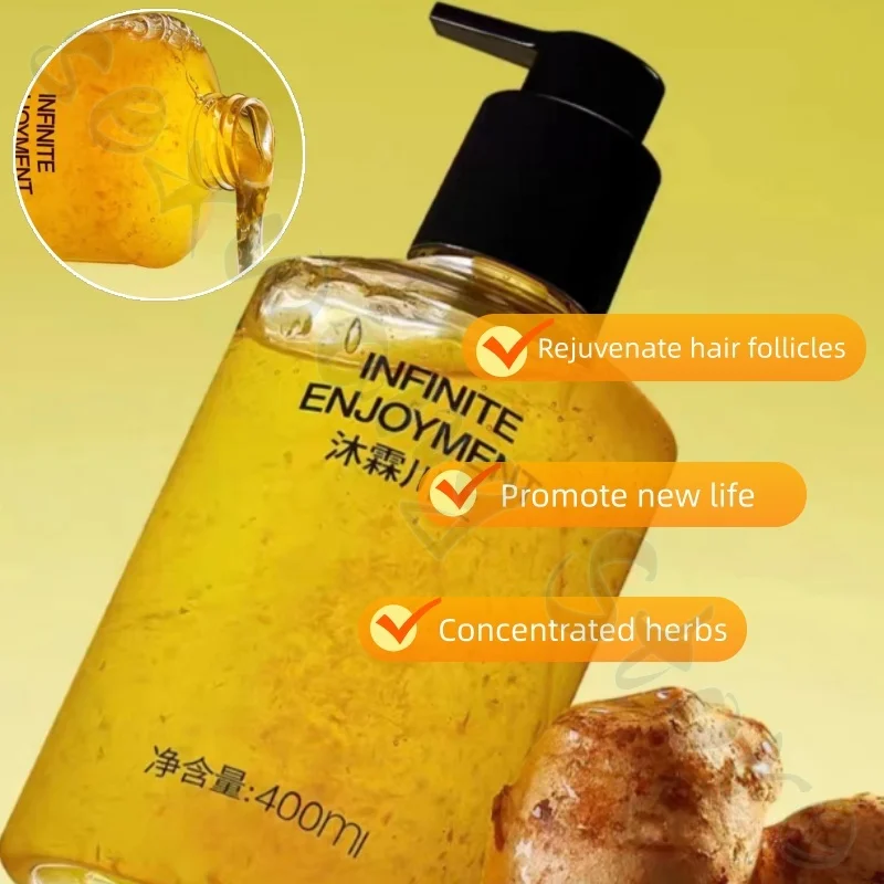 PUR refreshing fluffy shampoo ginger nourishes smooth and shiny hair soothes hair follicles and strengthens hair 400ml