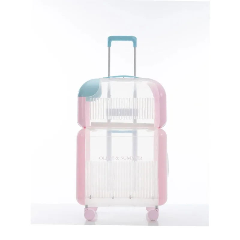 Separate Design Cat Out Trolley Case Portable Transparent Space Pet Bag  Large Capacity Can Hold 2 To 3 Cats travel bag