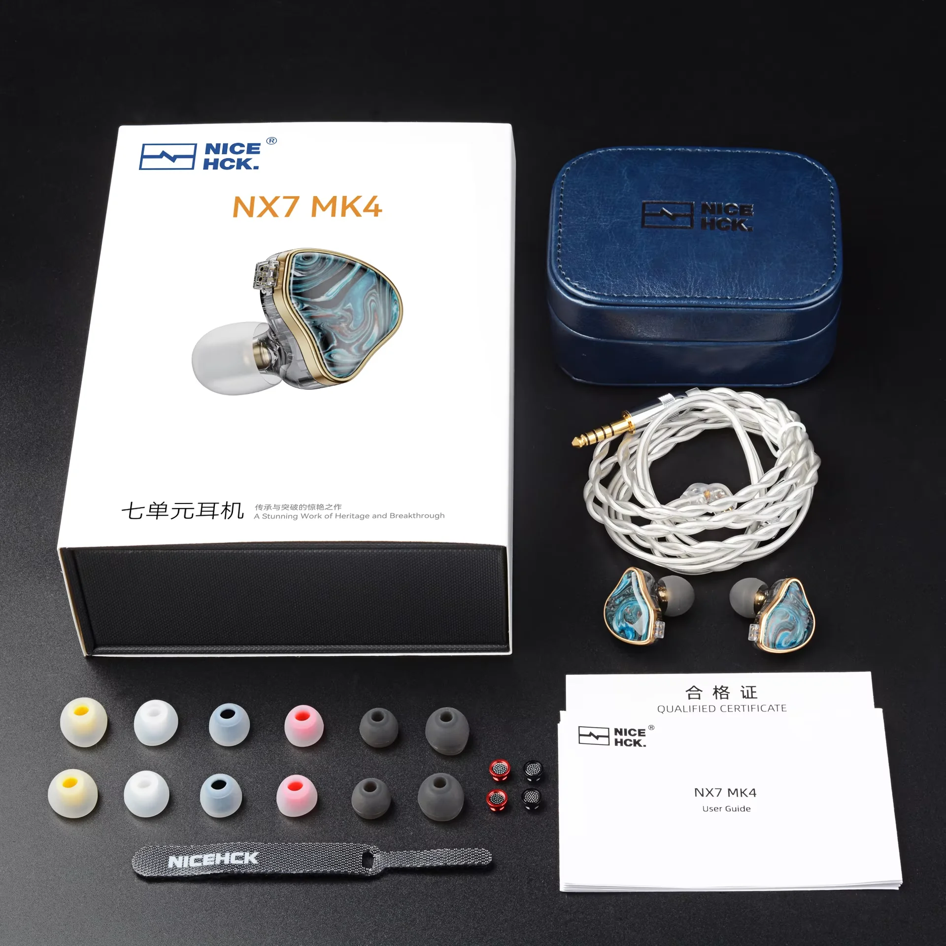 NiceHCK NX7MK4 MK4 Earphone 7 Driver Units Hybrid Detachable 2Pin PC+Stabilized Wood Wired IEM With Replaceable Tuning Filters