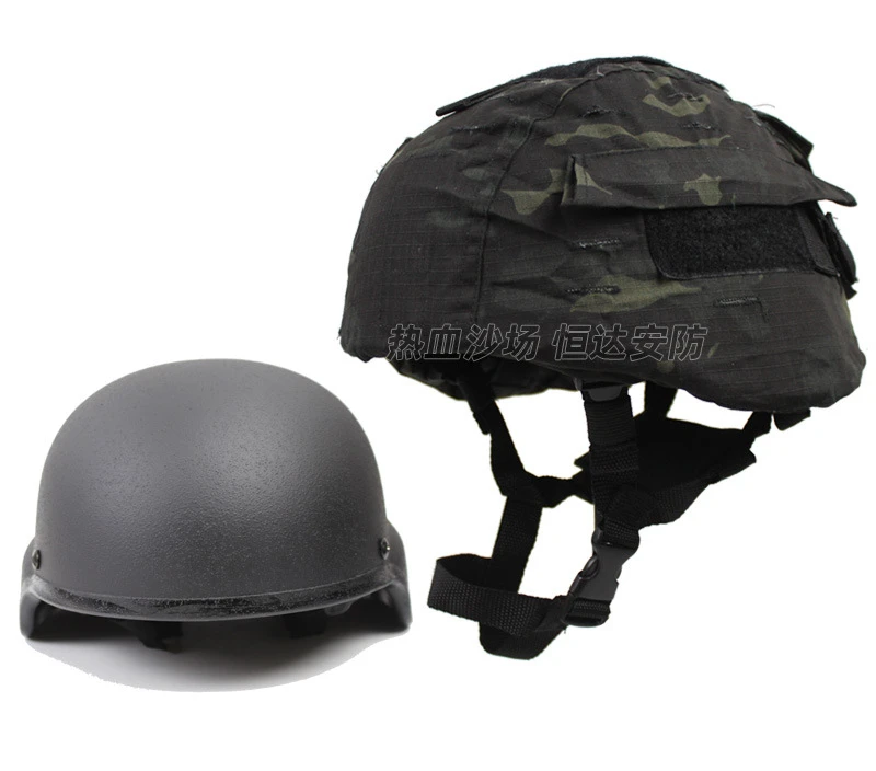 Thickened Riot Tactical Helmet 800g + Mickey II Helmet Cloth MC Black CP Amazon