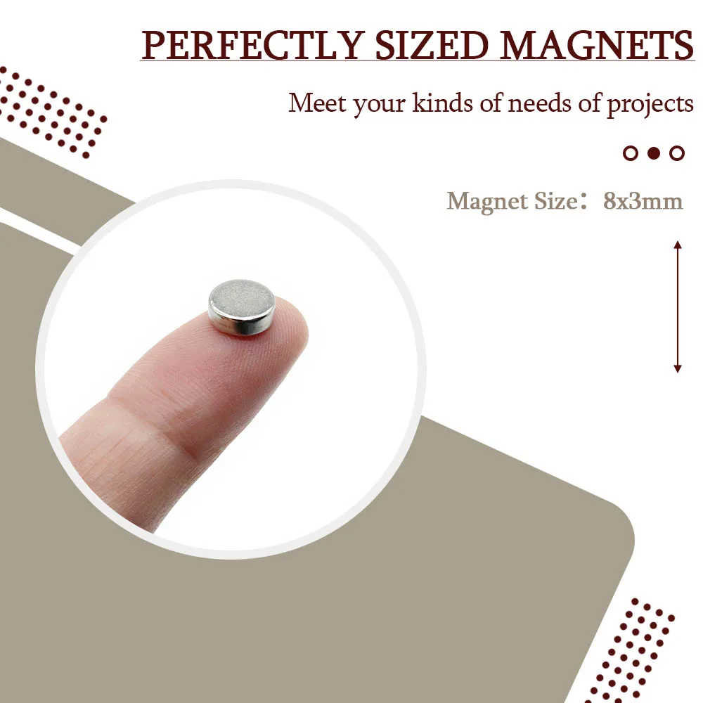 8 مللي متر x 3 مللي متر سوبر قوي جولة مغناطيس النيوديميوم مغناطيس قوي N35 صغير دائم المغناطيسي ندفيب مغناطيس الثلاجة 8x3