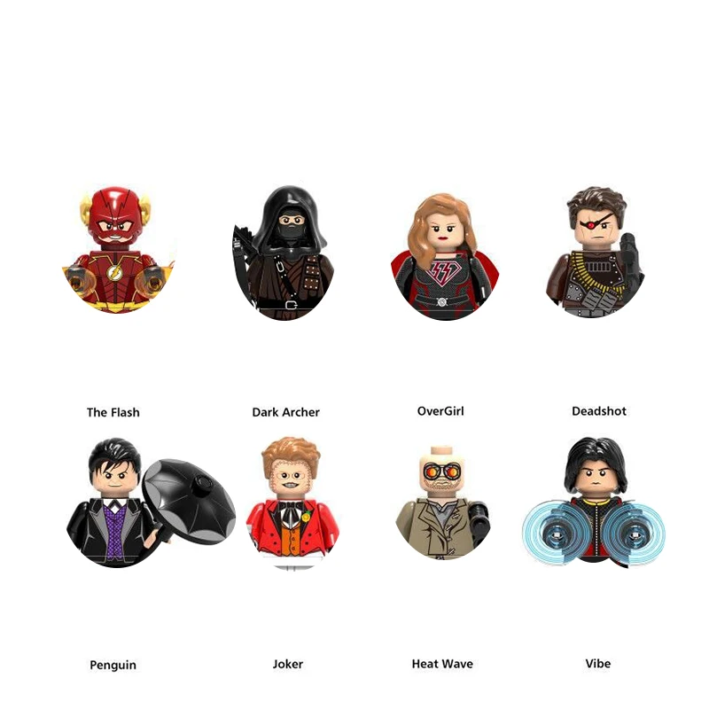 

Superhero Series Mini Doll set Flash Joker Dark Shooter Penguin Assembled Building Blocks Suitable for Children's Surprise Gifts