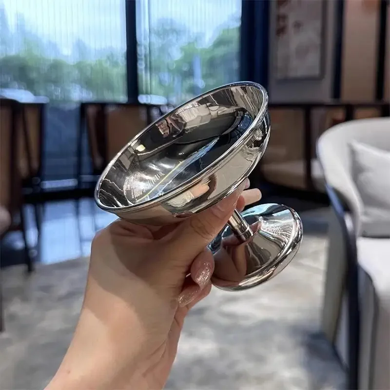 كوب الآيس كريم الفولاذ المقاوم للصدأ طبق للوجبات الخفيفة المطبخ سلطة شربات صنع وعاء بار كؤوس مشروبات بودنغ الحلوى أدوات المائدة