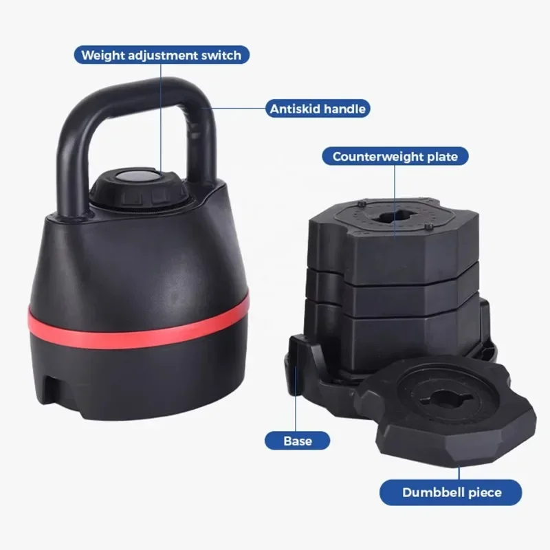 New Gym Fitness Adjustable Kettlebell With 6 Weight Levels Quick Adjust For Home And Gym Fitness Training