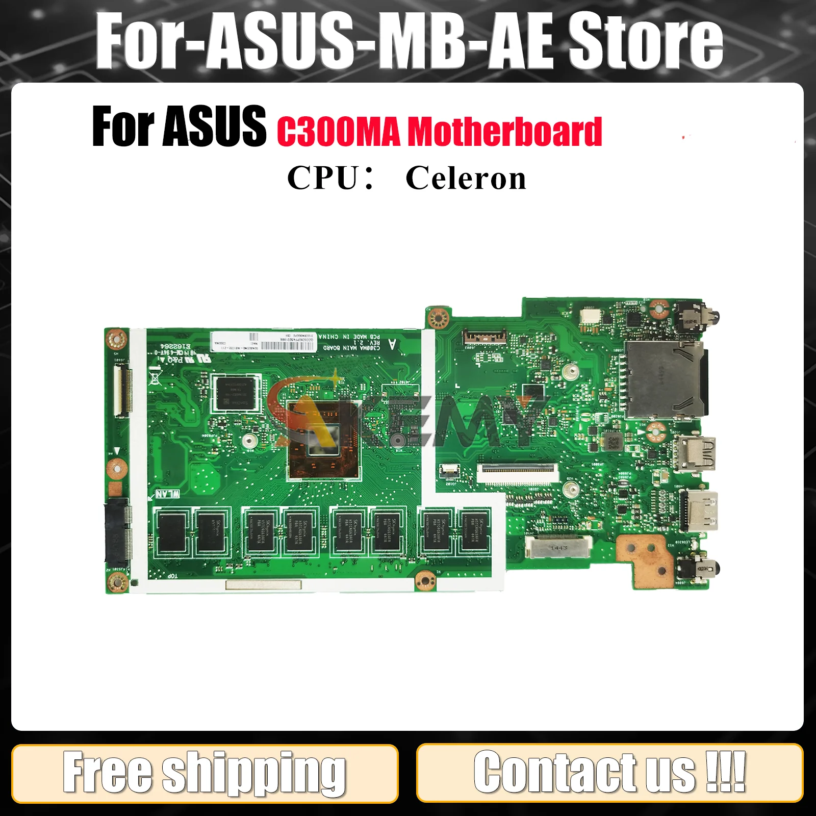 

Материнская плата C300MA для ноутбука ASUS Chromebook C300MA C300M, материнская плата для ноутбука с процессором Celeron, 100% тестирование, ОК, быстрая доставка, stk