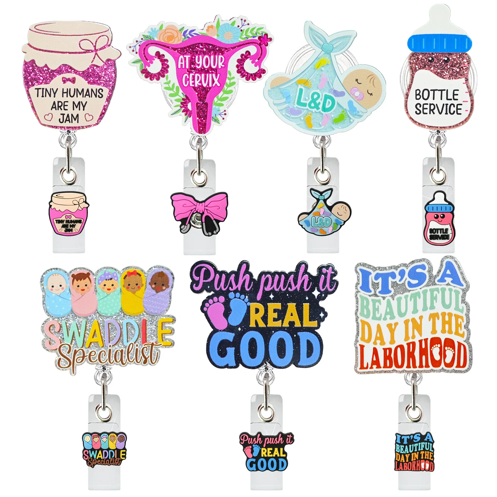 Retractable Badge Reel Compact  Id Badge Holder Badge Reel  For Office Exhibitions Companies