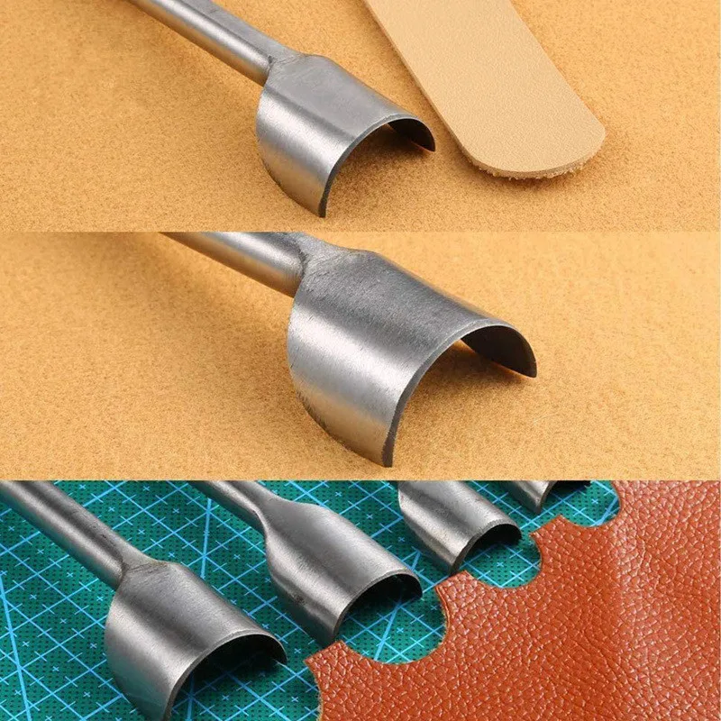 Leather Craft Tools Set, Half-Round Cutter Punch, DIY Craft Wallet Edge Trimming Tool, Leathercraft Tool Sets, 1Set