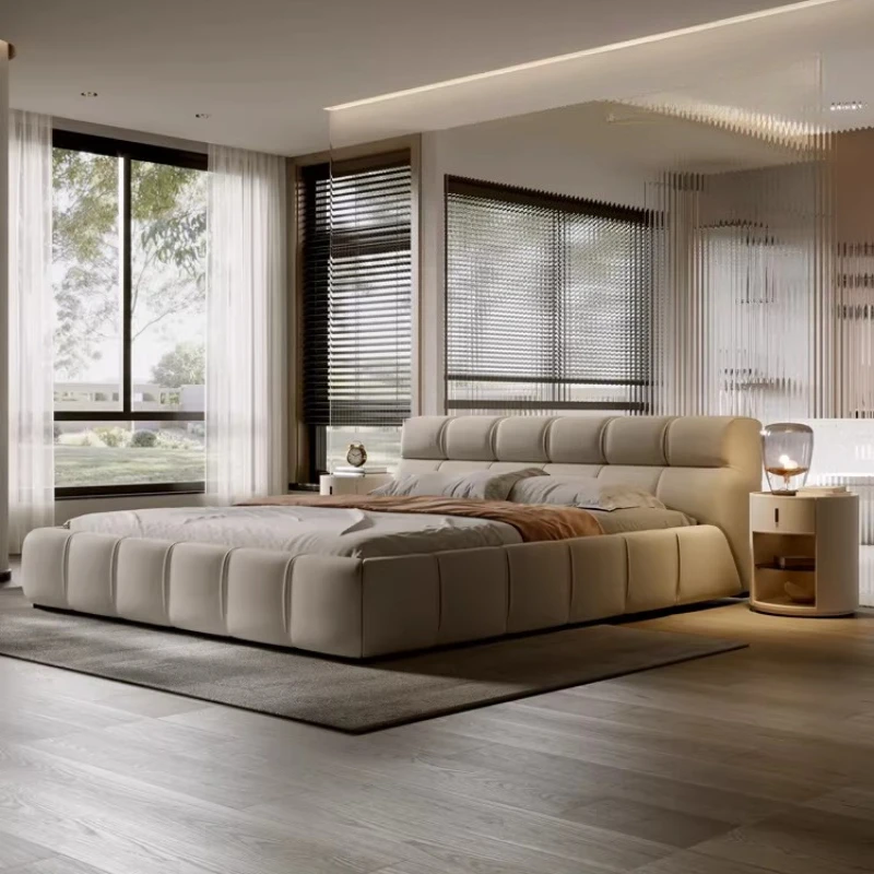 king size genuine leather bed 2 people 180x200cm camas de dormitorio full size bed frame letto matrimoniale bedroom furniture