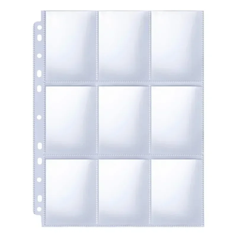 A4 Double-Sided Card Sleeves Binder Pocket Gaming Trading Card Album Pages Binder for Stickers Stamps Card Page 20/30/50PCS