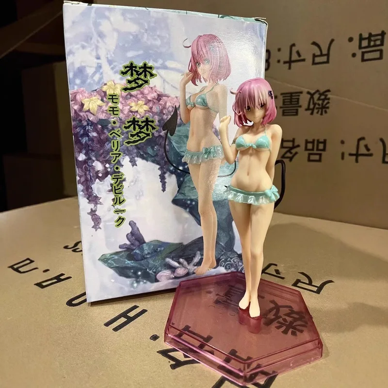 Kawaii To Love Japan Anime Action Figure Pvc Speelgoed 18 cm Momo Belia Deviluke Badpak Bikini Sexy Poppen Room Decor cadeau Voor Jongens