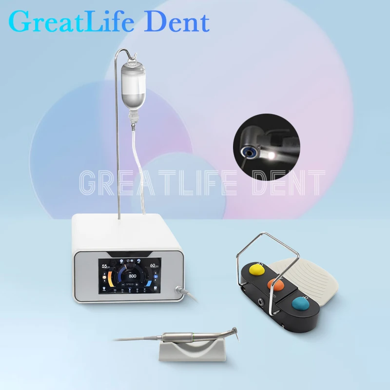 

GreatLife Dent Touch Screen Refine Implant Motor Ai Implant S Pro Implant Dental Motor LED Lights With 20:1 Fiber Contra Angle