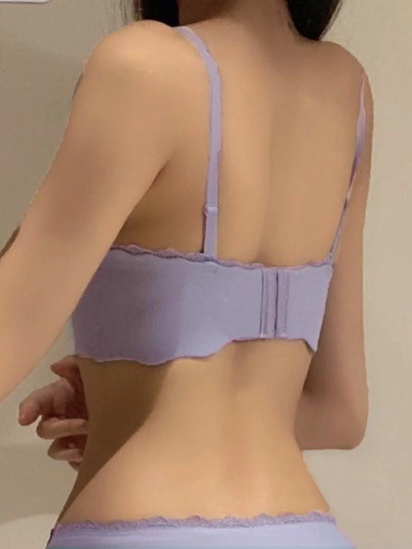 One piece seamless lace soft, playful, cute bow, heart-shaped cup bra
