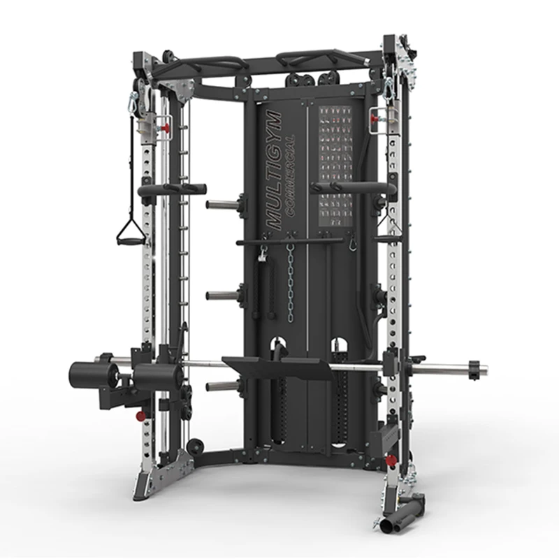 

Multi-functional Trainer Smith Machine Adjustable Double Pulley Squat Rack Crossover Trainer Power Rack Cable Machine