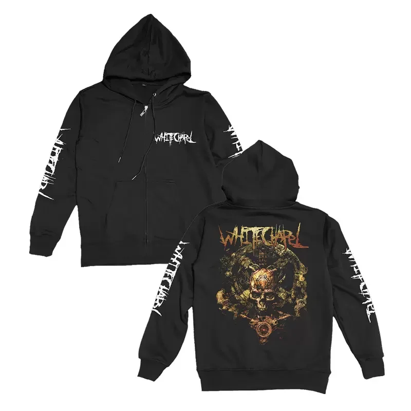 Whitechapel Deathcore Zip-up Hoodie Sweatshirt Rock Band Heavy Metal Sudadera Rocker Streetwear Hip Hop Mens Zipper Hoody Tops