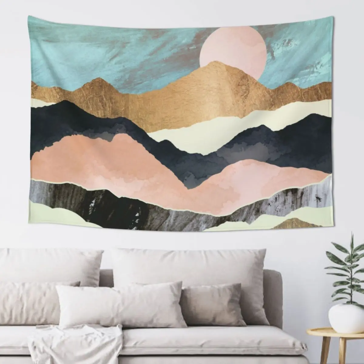 

Pink Mountains Tapestry Bedrooms Decorations Room Decor Aesthetic On The Wall Tapestry