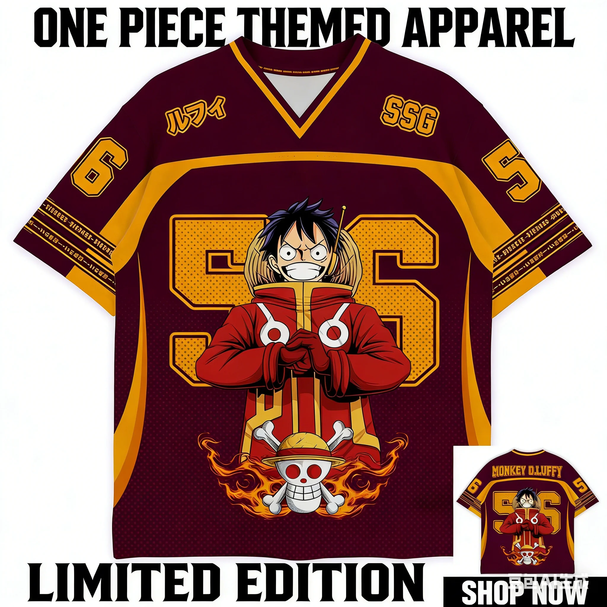 

Футболка-джерси One Piece Luffy Egghead в стиле аниме Y2K, корейский стиль, для бейсбола и хоккея, модная уличная одежда, повседневные унисекс топы и футболки
