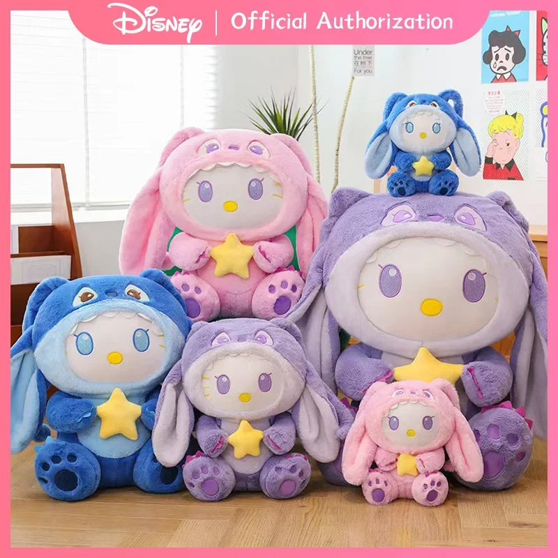 Disney Lilo & Stitch Plush Toy Cartoon Stuffed Doll Soft Anime Pillow Souvenir Kawaii Hello Kitty 30CM-70CM Birthday Gift