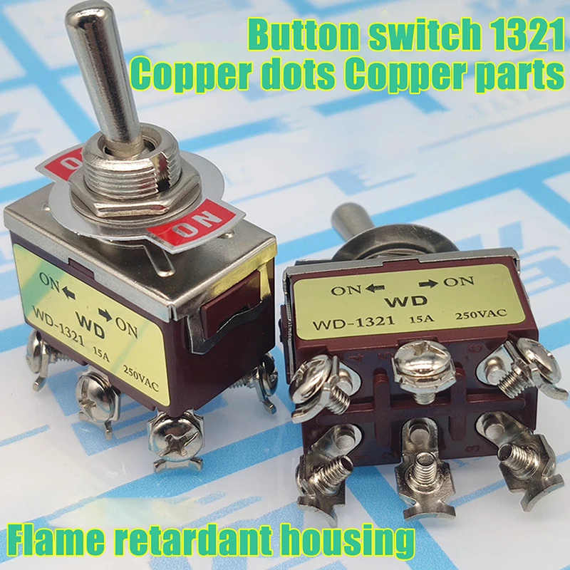 {NN72} 2 Stück E-TEN1321 DPDT 250 V 15 A 12 mm Kippschalter 6 Pin ON-ON Wippschalter