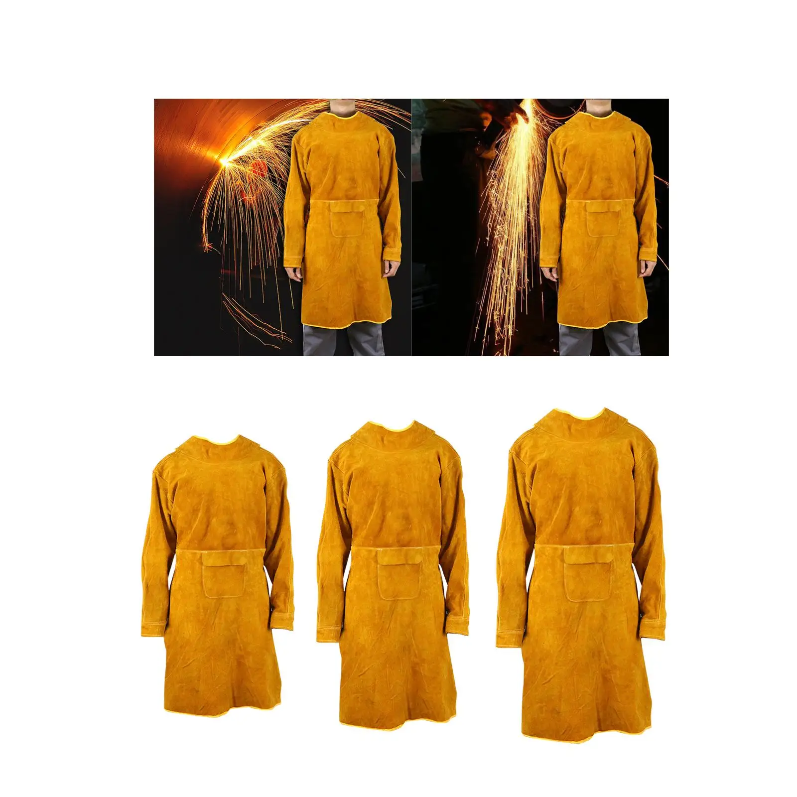 

Heat Flame Resistant Welding Apron Protective Workwear for Welders Flame Retardant Welder Work Apron 80cm/100cm/120cm