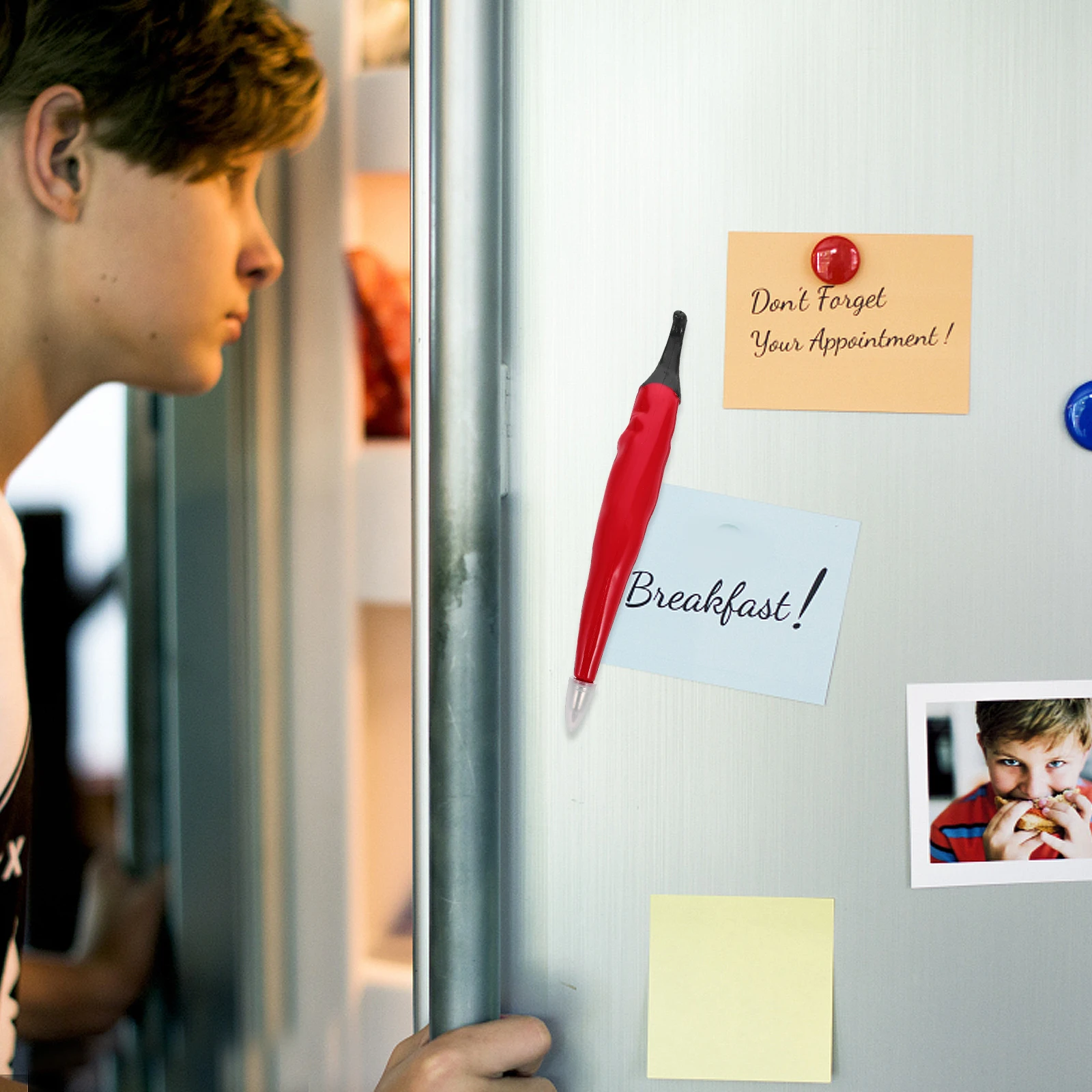 

6 Pcs Ballpoint Pen Refrigerator Sticker Pepper Shaped Creative Pens Smooth Writing Office Supplies Student Stationery Gift Kids