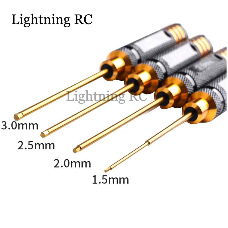 4 Pcs/set Titanium Plating 1.5/2/2.5/3mm Hexagon Screwdriver Screw Driver Tool Kit for RC Model Car Boat Airplane