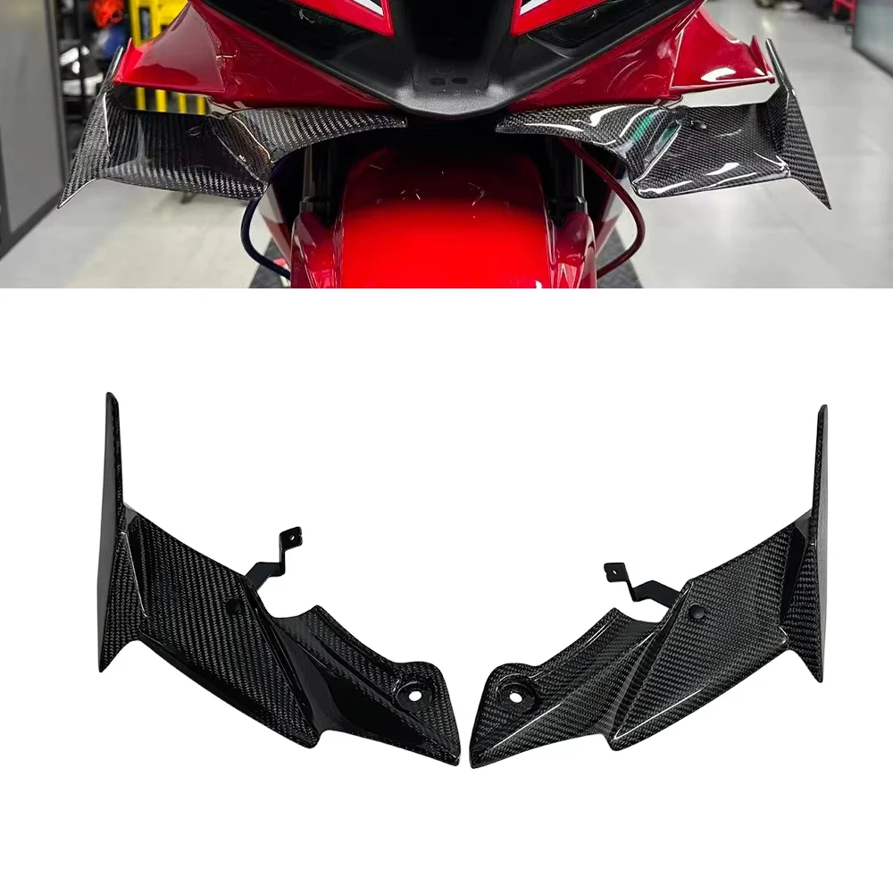 For HONDA CBR600RR  F5 2024-2025 100% Carbon Fiber Motorcycle Front lower lip wing spoiler fixed wing fairing CBR600RR