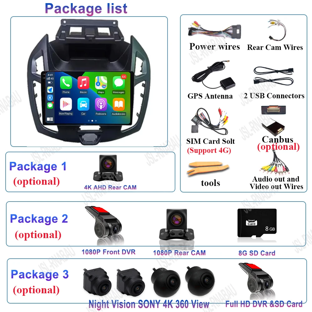 Car Radio Android 16 For Ford Transit Connect Tourneo Connect 2014 - 2019 GPS Carplay Multimedia Player Navigation Stereo DSP BT