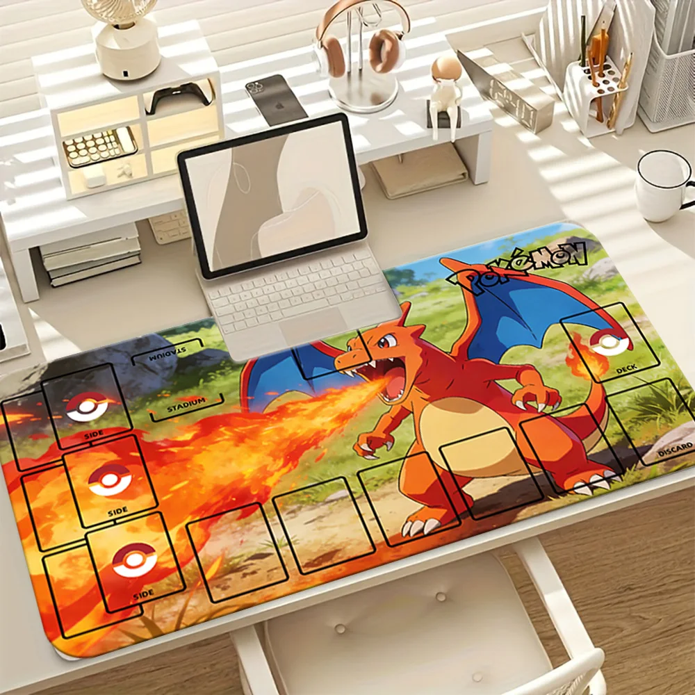 

Pokemon Charizard Flame Battle TCG Playmat Large Gaming Mouse Pad with Zones Desk Mat