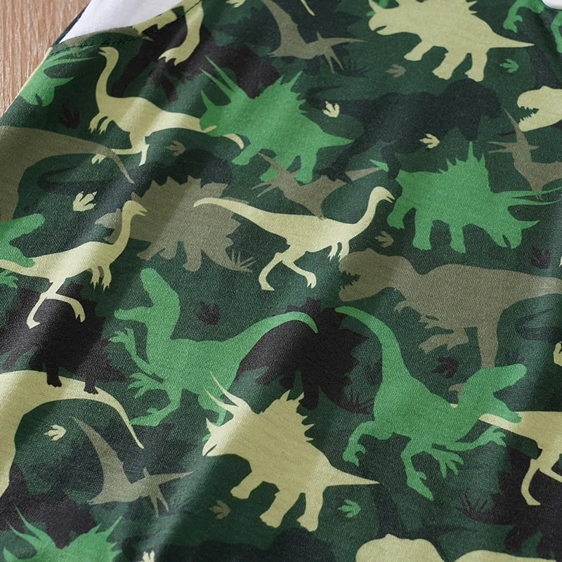 Camouflage dinosaur print baby romper One-piece round collar Summer short sleeve For Toddler Outfits Newborn Baby boys Jumpsuit