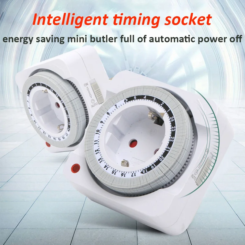 EU Mechanical 24 Hour Timer Switch Smart Timer Countdown Loop Switch Socket Indoor Auto Power off For Fish tank/Lighting fixture