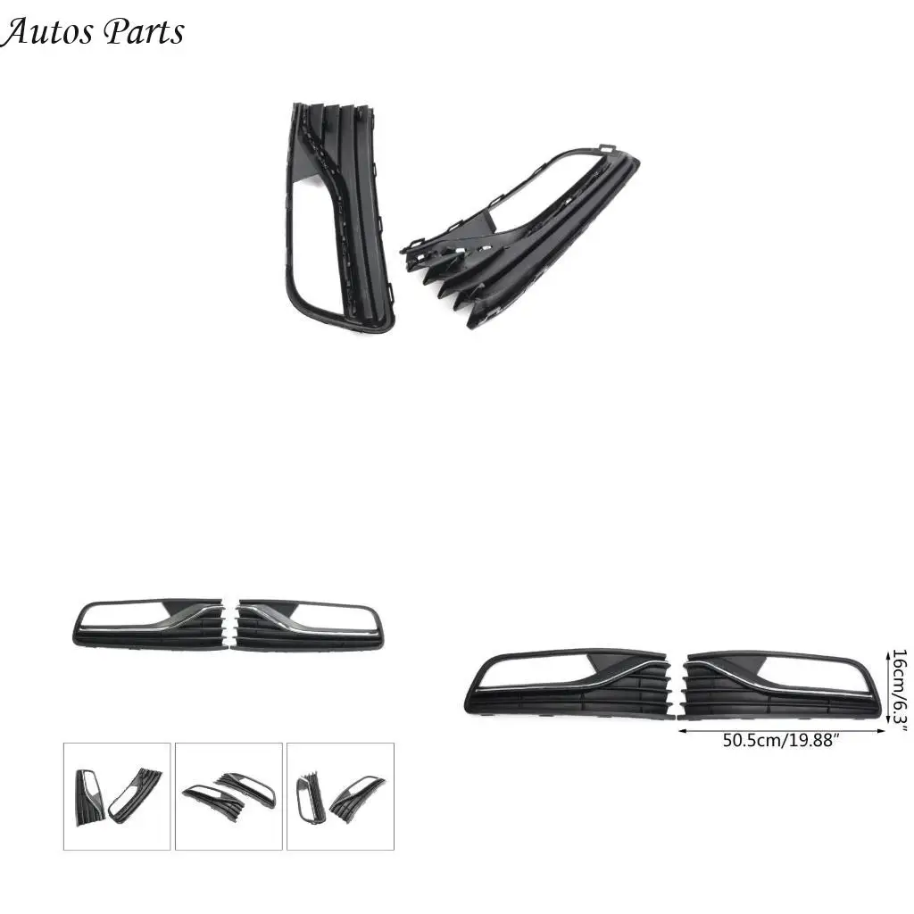 

57BA Front Bumper Fog Light Grilles For Polo 2014-2017 Fog Lamp Eyebrow Cover Trim