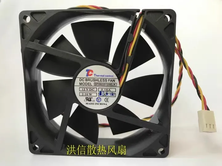 TC Cooling Fan, DF0922512SELN, DC 12V, 0.18A, 2.16W, Frete Grátis, Novo