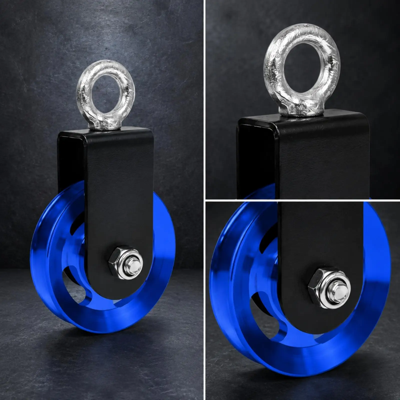 Home Gym Pulley Wheel for Cable Machine DIY Rig Aluminum Alloy Fitness Pulley with Bracket and Axle for Triceps Pushdown and
