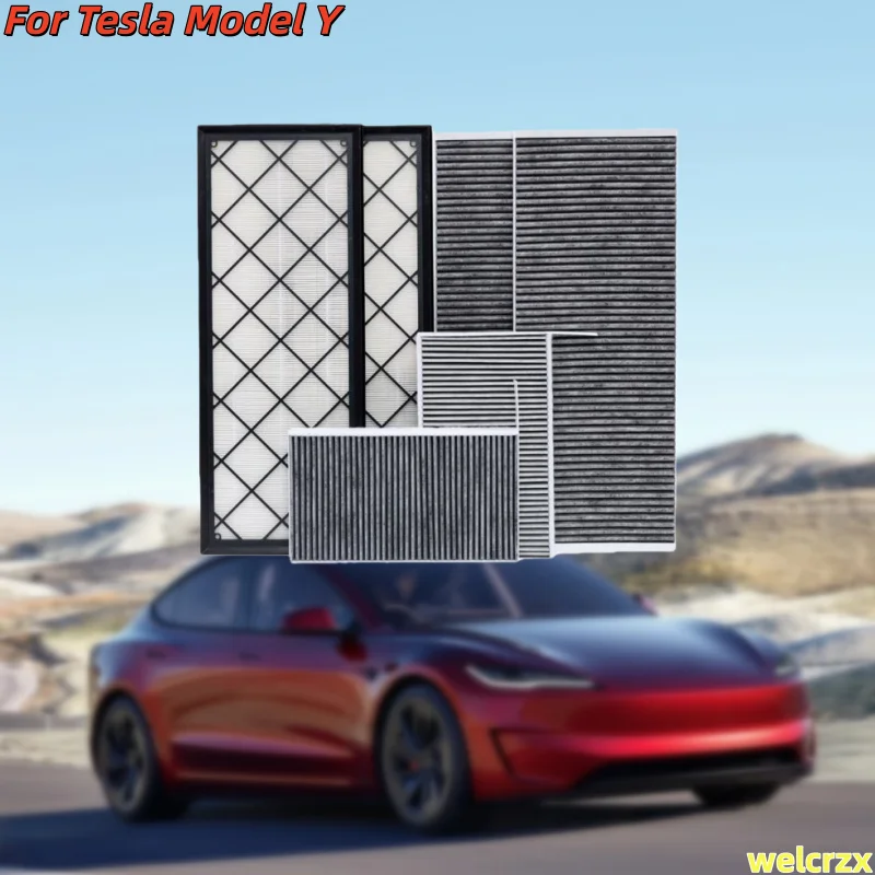 Premium Activated Carbon Cabin Air Filter Set for Tesla Model Y  Internal & External Filters 1658375-00-B 1658376-00-A 1107681-0