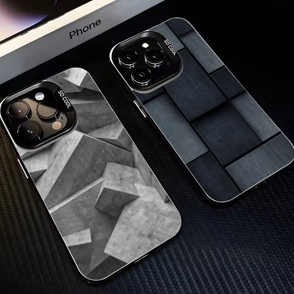 

geometric art Phone Case For iPhone17,16,15,14,13,12,11 Plus,Pro Max Black Matte Shockproof Cover