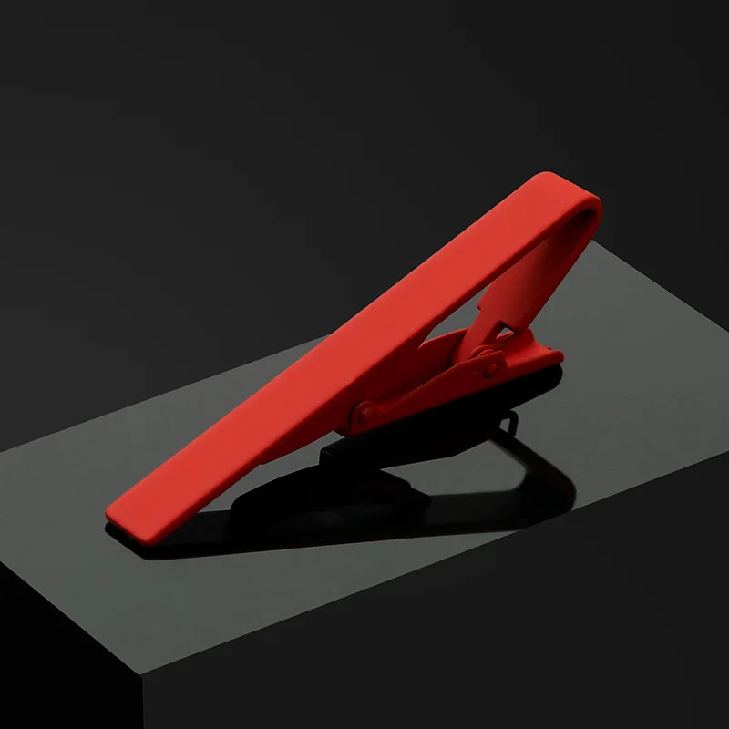 Men\'s colorful senior 6CM casual tie clip red blue solid color light luxury high-grade exquisite tie clip