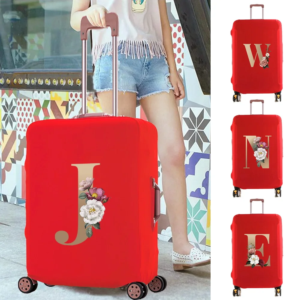 Luggage Case Scratch Resistant Thicken Travel Accessory Cover Apply To 18-28 Inch Gold Print Trolley Suitcase Protective Covers