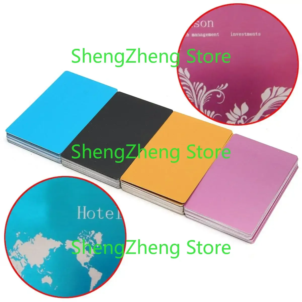 50Pcs 86x54x0.17mm Laser Marking Blank Business Card Name Cards Aluminum Alloy