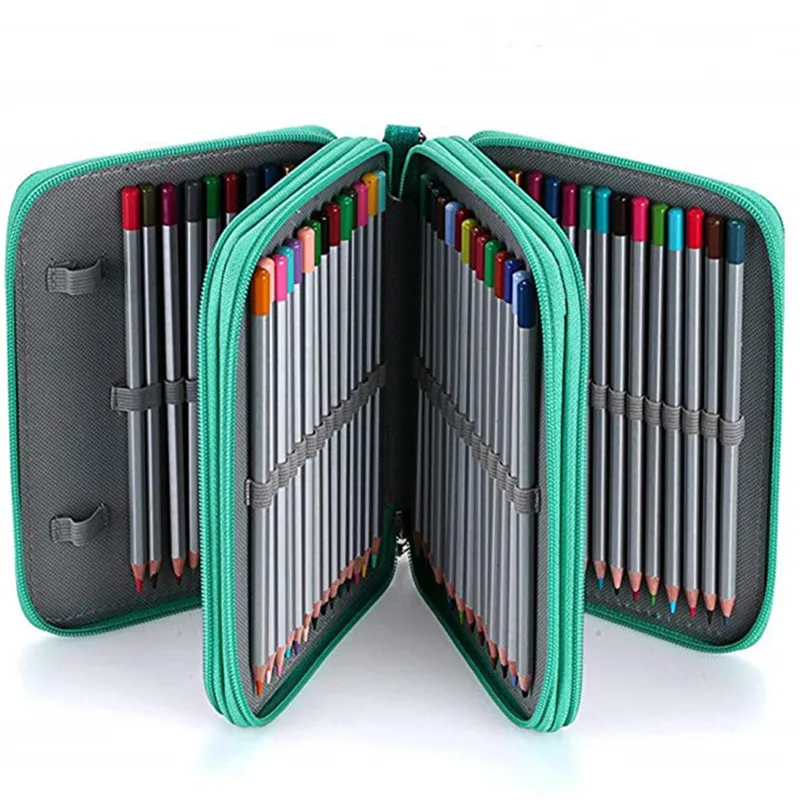 lapis de grande capacidade para meninas material escolar pen bolsa papelaria estetica organizador compartimento 72 slots case de 01