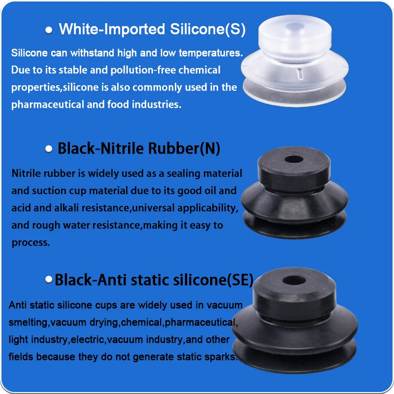 5pcs/pack PJG Series Vacuum Suction Cups PJG-20/25/30/35/40 Industrial Pneumatic Components High-Power Suction Nozzle