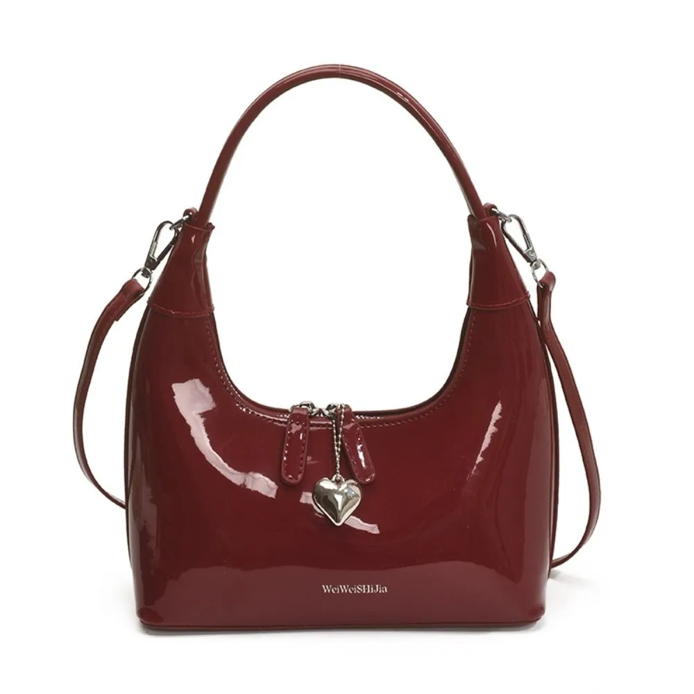 

Корейская сумка через плечо из искусственной кожи, сумка для пельменей из искусственной кожи, корейская сумка для подмышек, подвеска в виде сердца с любовью, большая вместительная женская сумка на плечо