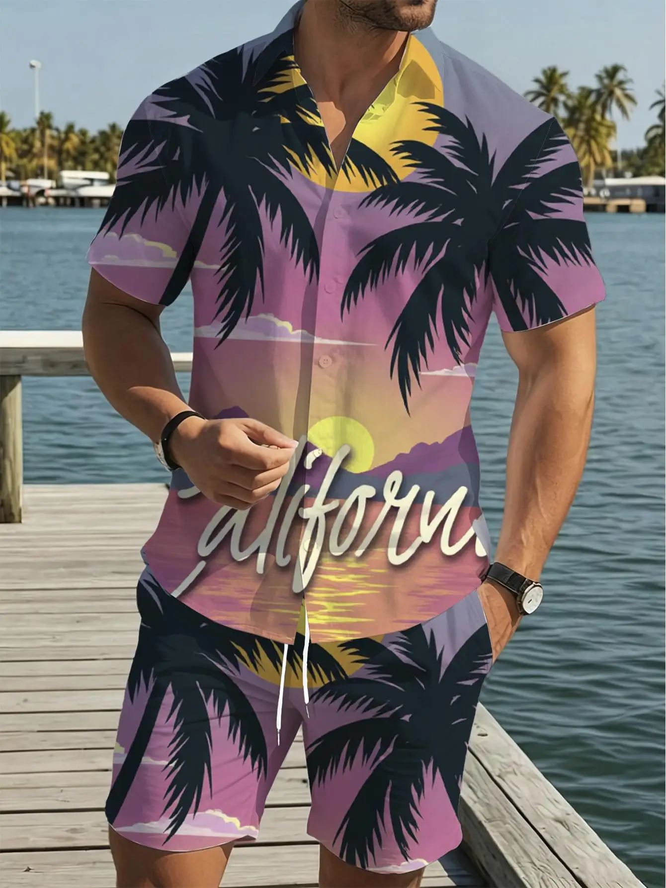 

Men's Shirt Sets 2026 Spring/Summer 3D Printed clothing set sweat suit men's suits men's sports suit Graphic sports two-piece