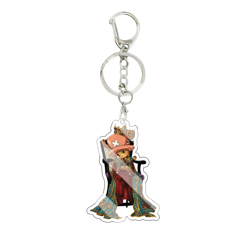 Anime Cartoon Tony Tony Chopper Brook Luxury Royal Crown Outfit Acrylic Keychain Character Bag Pendant Cute Accessory Charm Gift - view 4