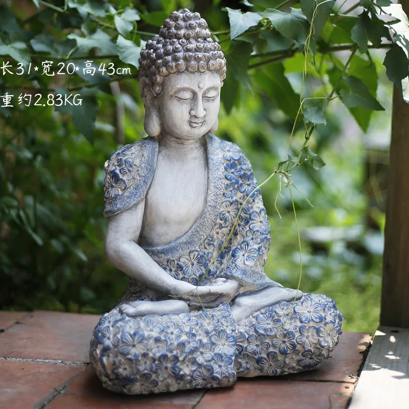 Creative Decoration Chinese Zen Buddha Statue Courtyard Decoration Outdoor Garden Balcony Decoration Living Room Art Entrance