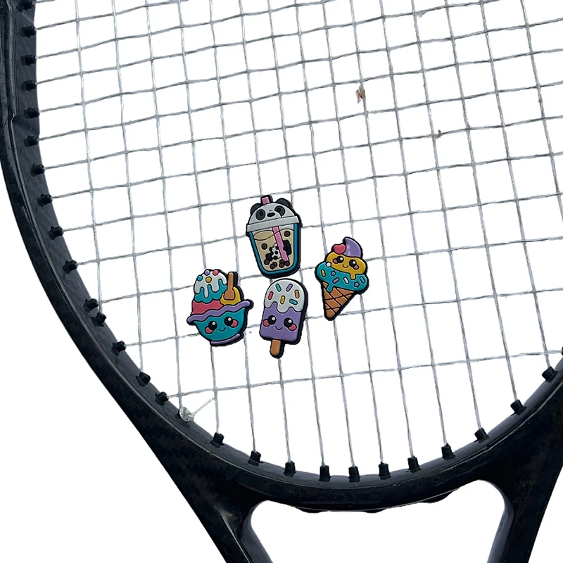 

4 шт., милый мультяшный конус, чай с молоком, мороженое, десерт, теннис, гасители вибрации, теннисная ракетка, антивибрационная теннисная ракетка, демпфер