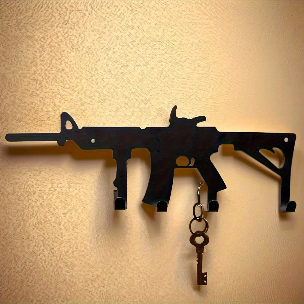 CIFBUY Iron Wall Art Gun Metal Key Hook Decor Rustic Accent Coat Towel Organizer For Home Entryway Office Hallway Vintage