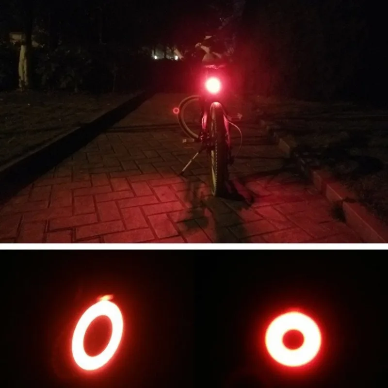Bicycle Light Heart Taillight Night Riding USB Rechargeable High Brightness COB Warning Light Flashing Bright Cycling Accessory