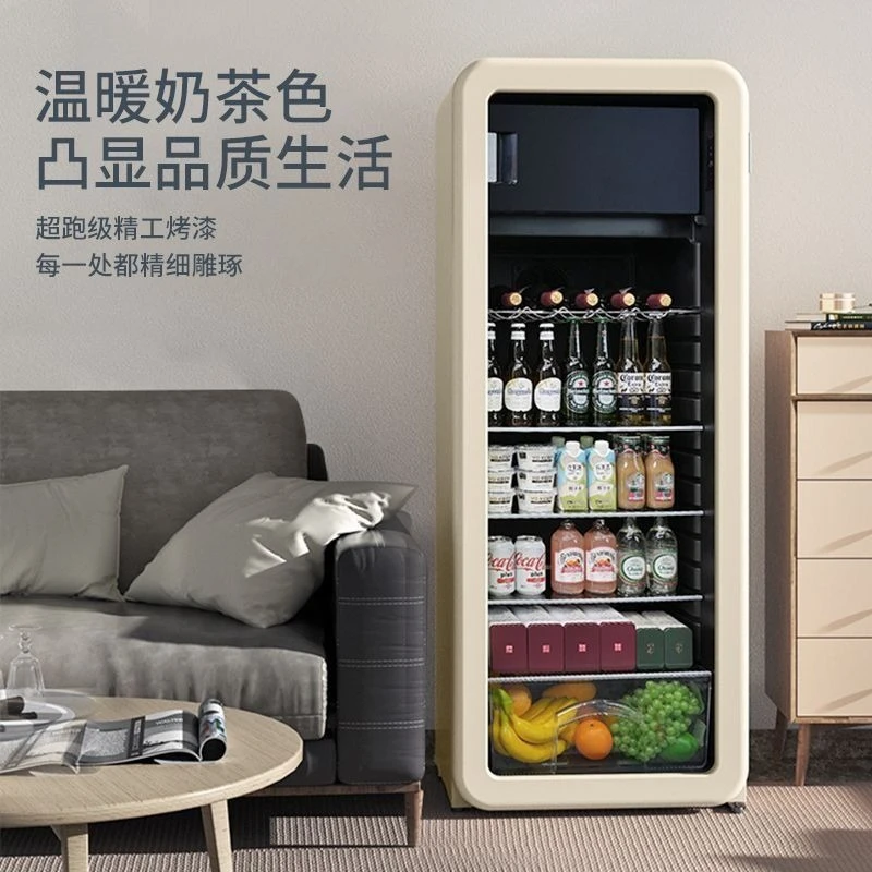 Freezer freezer household living room beverage fresh retro refrigerator