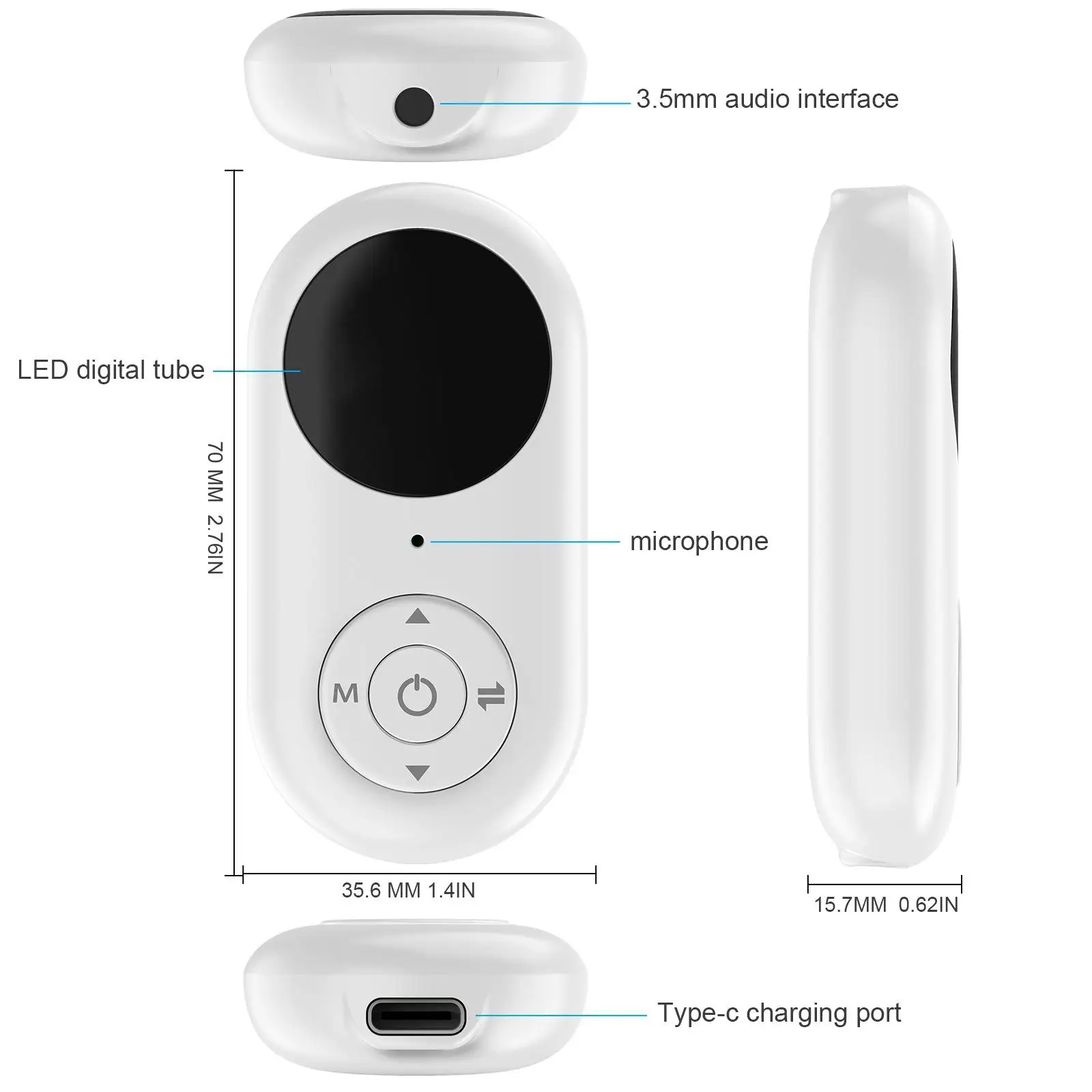 Receiver Transmitter Small for Car Stereo Sound System Home Stereo